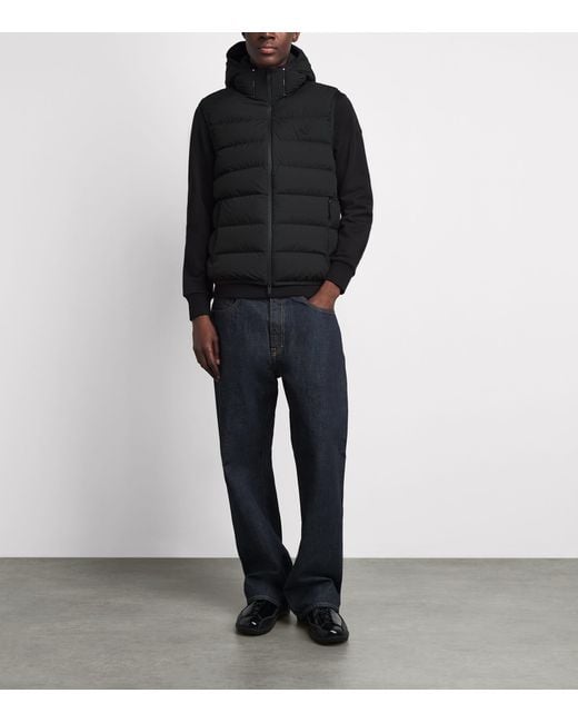 Moncler Black Down Hooded Arinella Gilet for men