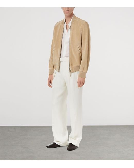 Tom Ford Natural Leather Bomber Jacket for men
