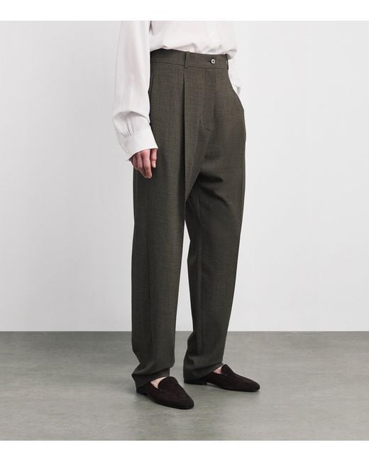 The Row Gray Gianni Sheep Wool Trousers