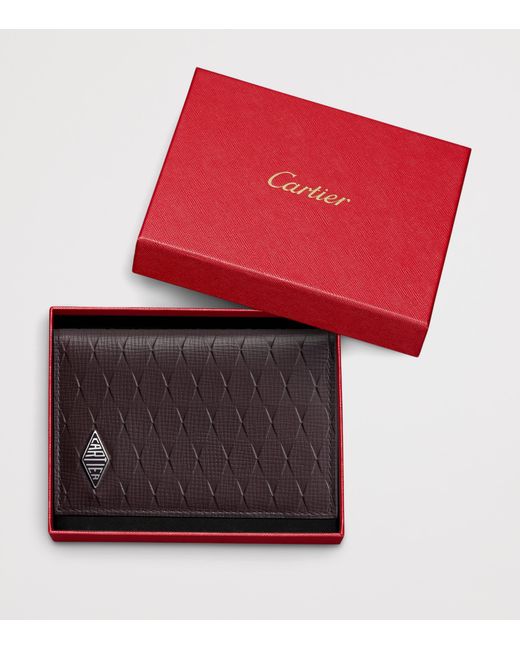 Cartier Purple Leather Losange Card Holder for men