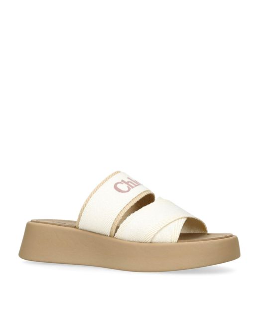 Chloé White Mila Flatform Sandals