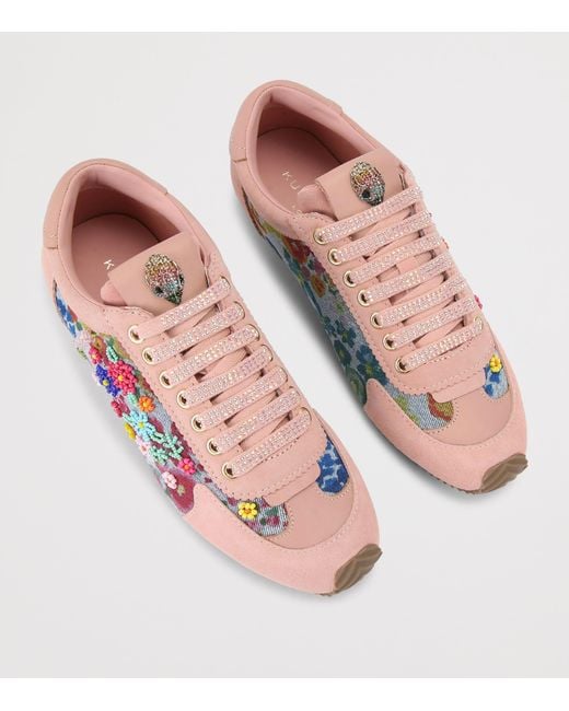 Kurt Geiger Pink Denim Islington Sneakers