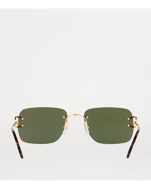 Cartier Green Rectangular Sunglasses for men