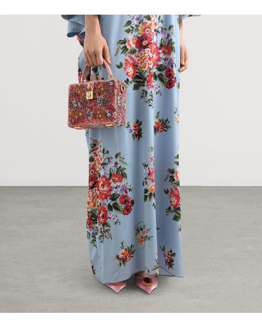 Dolce & Gabbana Red Embellished Dolce Box Top-Handle Bag