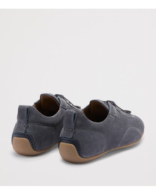 Dunhill Blue Suede Automotive Davies Sneakers for men
