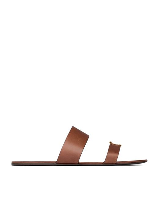 Saint Laurent Brown Leather Babylone Sandals