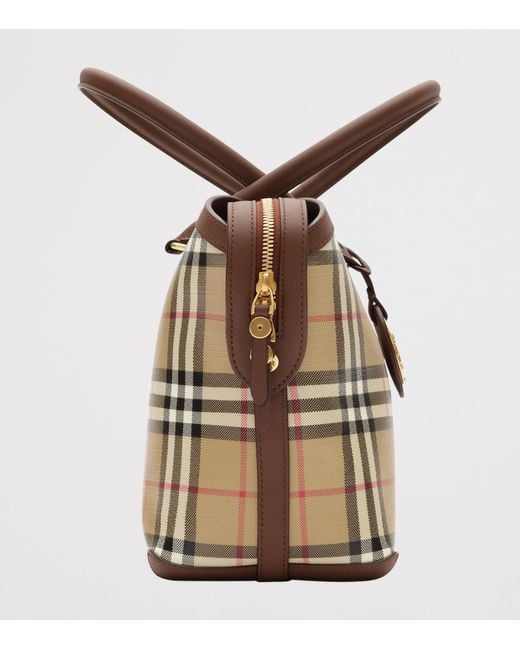 Burberry Metallic Small Check Zipped Tote Bag