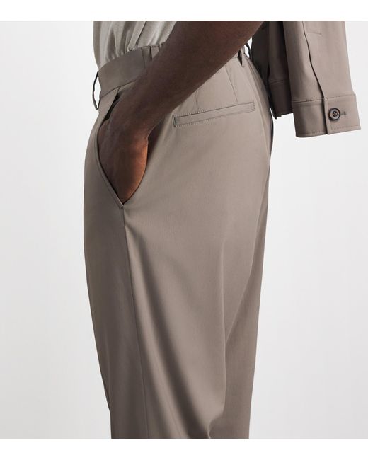 Corneliani Gray Techwool Straight Trousers for men