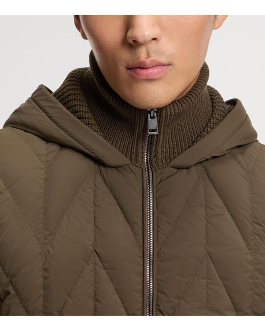 Boss Green Wool Down-Filled Quilted Jacket for men