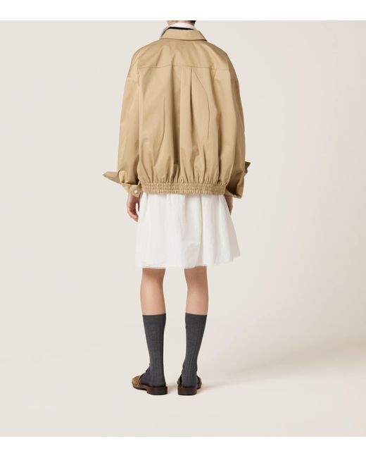 Miu Miu Natural Cotton Chino Blouson Jacket