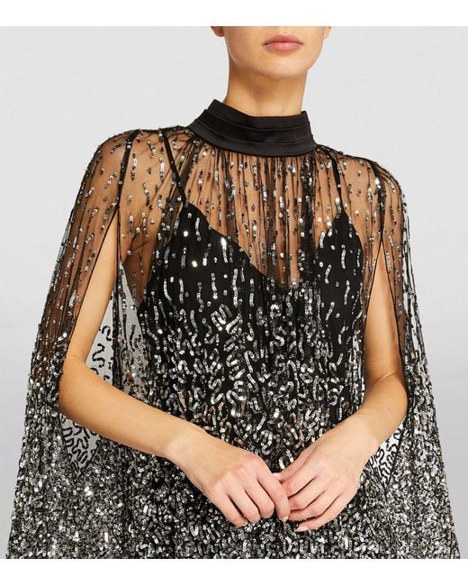 alice and olivia zenon cape mini dress Alice and Olivia Zenon Tie Neck Mini Cape Dress