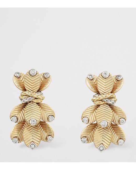 Cartier Metallic And Diamond Grain De Café Earrings