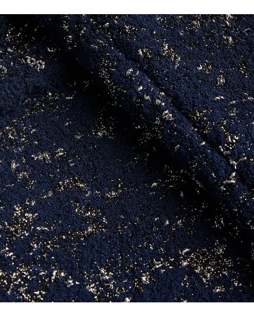 Rabanne Blue Metallic Tweed Crop Top