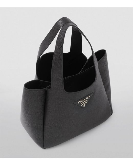 Prada Black Brand-patch Medium Leather Tote Bag