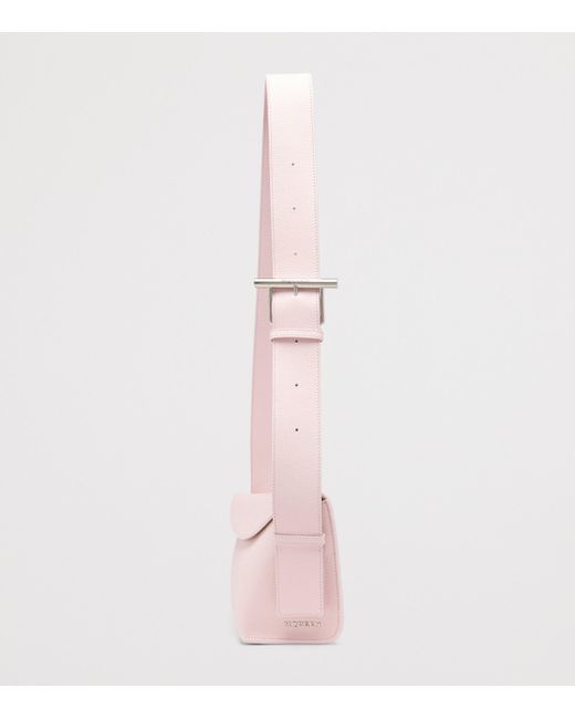 Alexander McQueen Pink Leather T-Bar Sling Cross-Body Bag