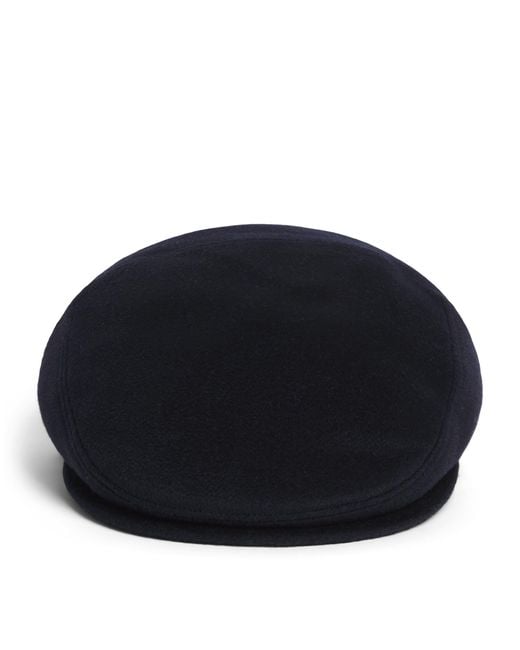 Borsalino Blue Cashmere Vincenzo Flat Cap for men