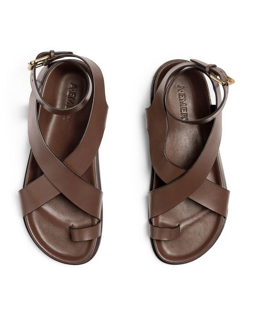 A.Emery Brown Leather Jalen Sandals