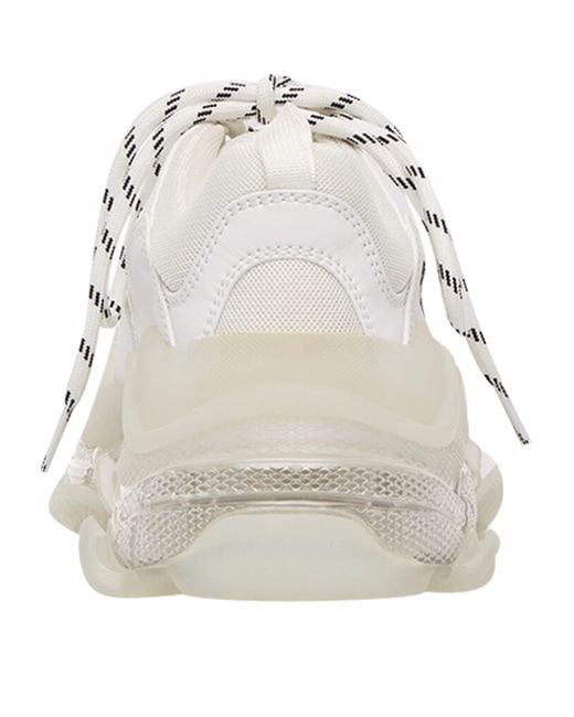 Balenciaga White Leather Triple S Sneakers