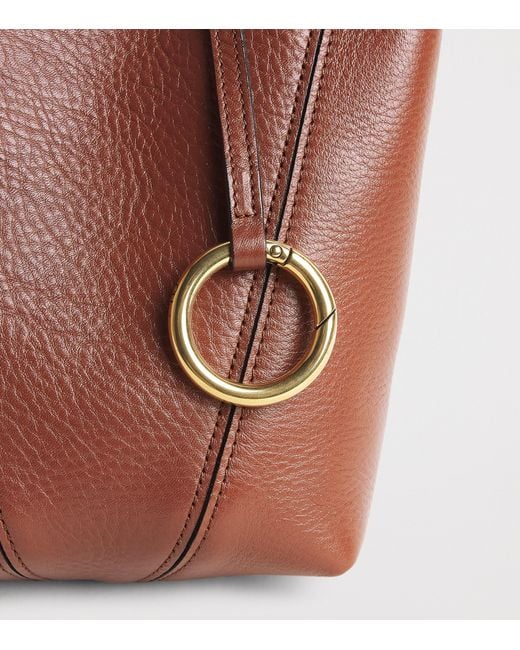 Chloé Brown Small Leather Spin Tote Bag