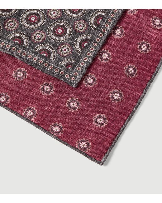 Brunello Cucinelli Purple Silk Pocket Square for men