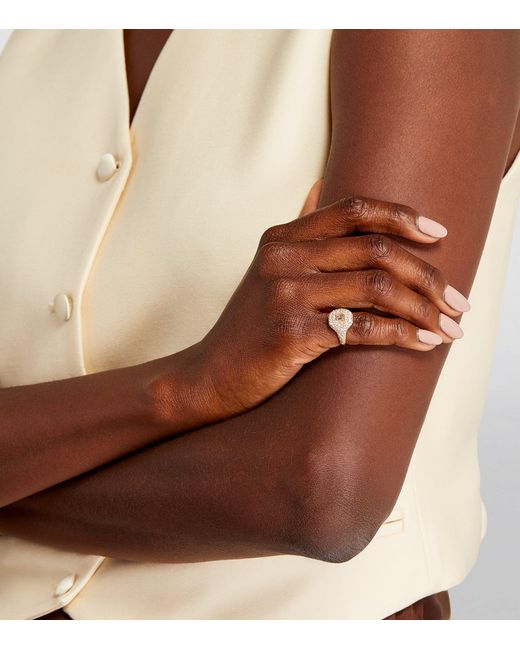 SHAY Metallic And Diamond Pavé New Modern Pinky Ring