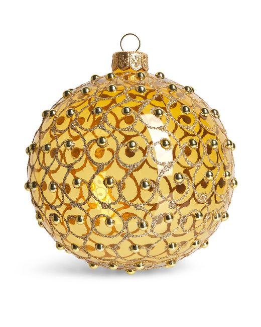 Harrods Metallic Beaded Swirl Bauble