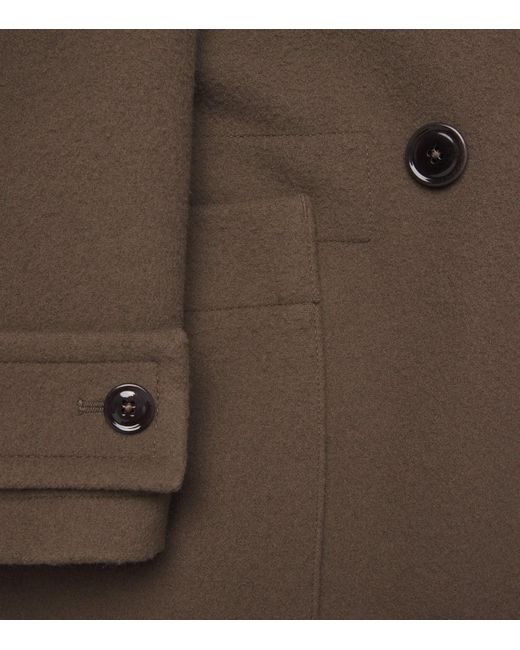 Lemaire Brown Wool Overcoat for men