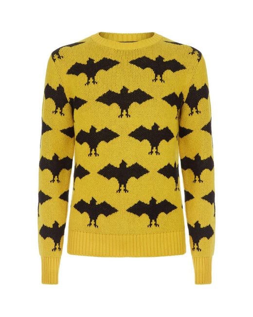 Gucci Yellow Bat Crewneck Sweater for men