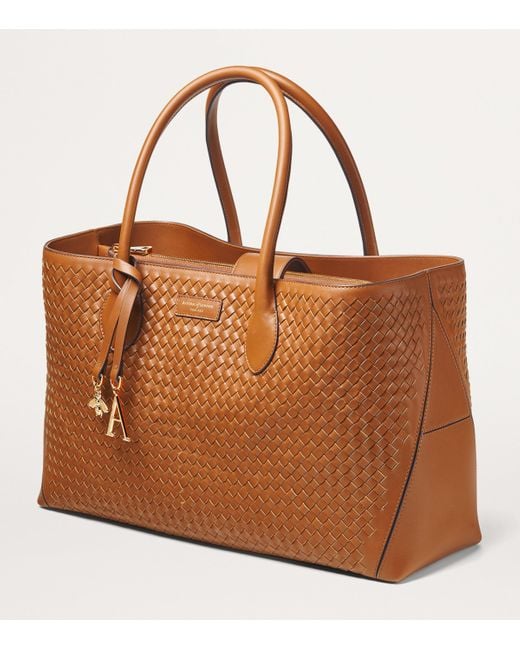 Aspinal Brown Leather London Tote Bag