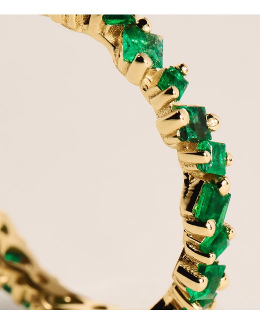 Suzanne Kalan Metallic And Emerald La Fantaisie Cosmic Eternity Ring