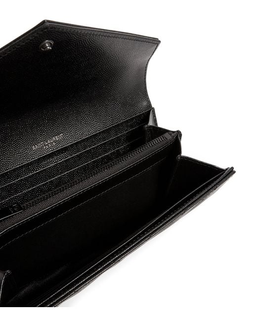Saint Laurent Black Monogram Matelassé Large Flap Wallet