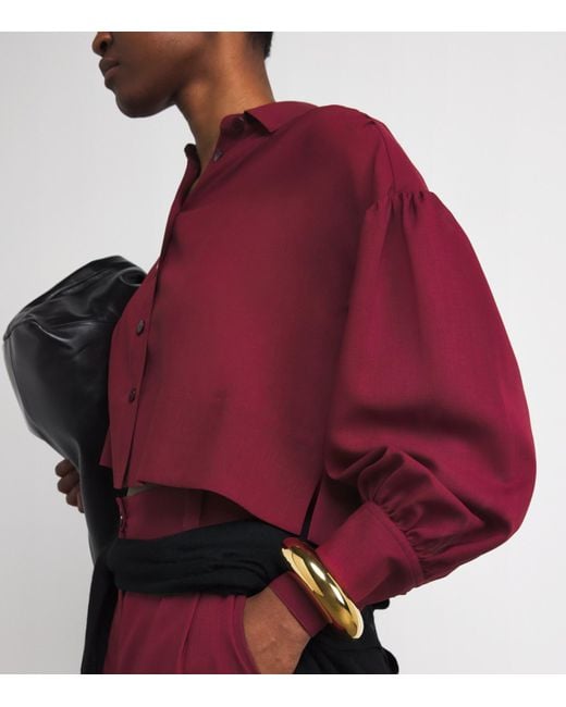 Joseph Red Wool Voile Anais Blouse