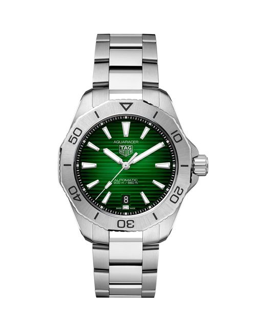 Tag Heuer Green Stainless Steel Aquaracer Watch 43mm for men