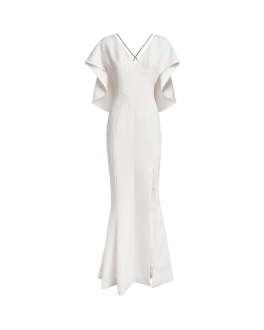Huishan Zhang White Embellished-detail Belva Gown