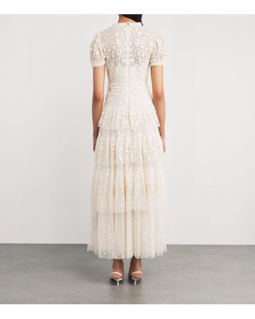 Needle & Thread White Lace Layered Maxi Dress