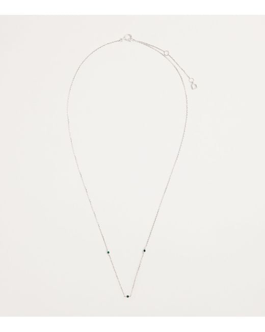Astrid & Miyu White And Emerald Charm Necklace