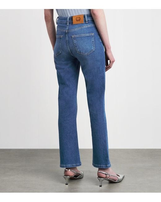 Maje Blue Patch-Pockets Flared Jeans