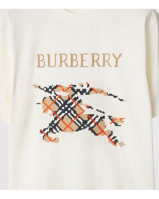 Burberry White Cotton Ekd T-Shirt for men