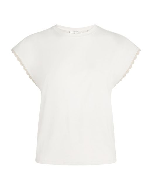 FRAME White The Crochet Muscle T-Shirt