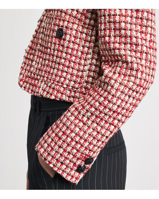 ME+EM Red Tweed Heritage Cropped Jacket
