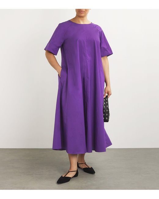 Marina Rinaldi Purple Cotton Poplin Dress