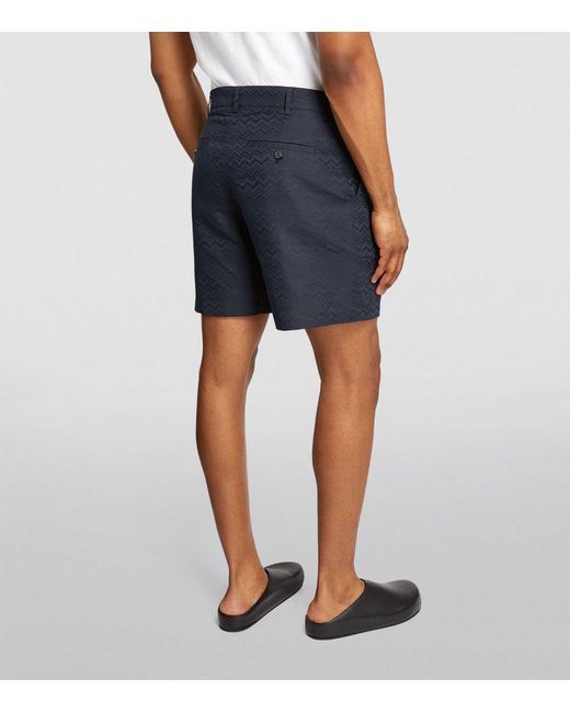 Missoni Blue Cotton-linen Zigzag Shorts for men