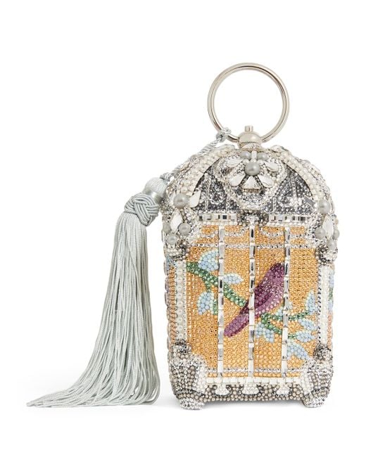 Judith Leiber White Birdcage Solarium Clutch Bag