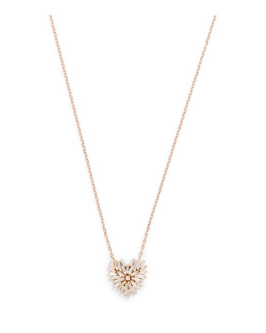 Suzanne Kalan Metallic And Diamond Small Heart Pendant Necklace