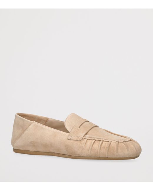 Stuart Weitzman Natural Suede Brooks Loafers