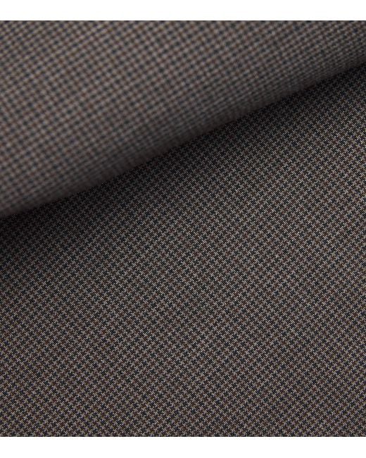 Wax London Gray Micro Puppytooth Check Bayham Trousers for men