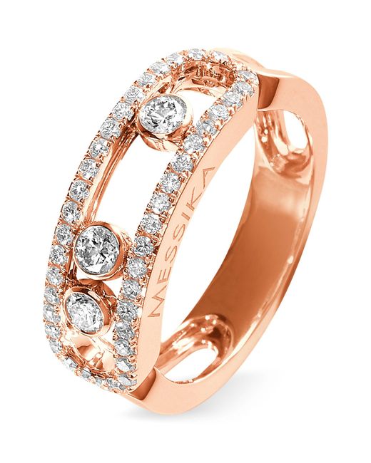 Messika Pink Rose Gold And Diamond Move Classique Pavé Ring