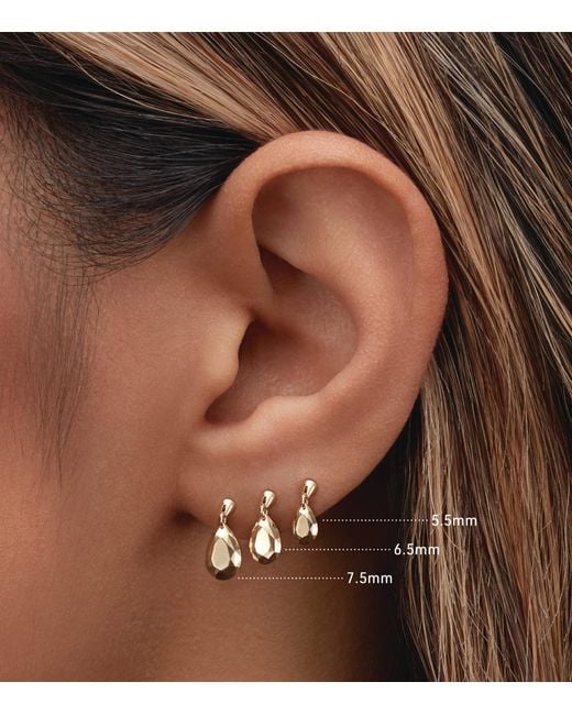 Maria Tash Natural Faceted Pear Charm Single Threaded Stud
