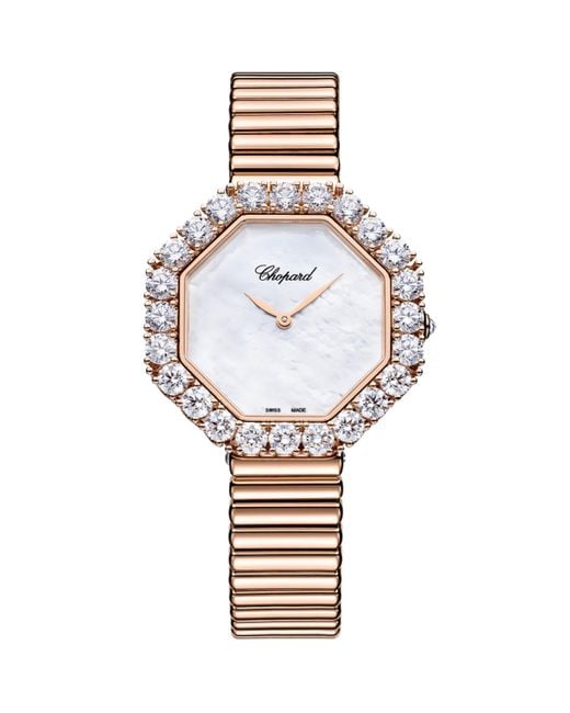 Chopard Metallic And Diamond Octagonal L'Heure Du Diamant Watch