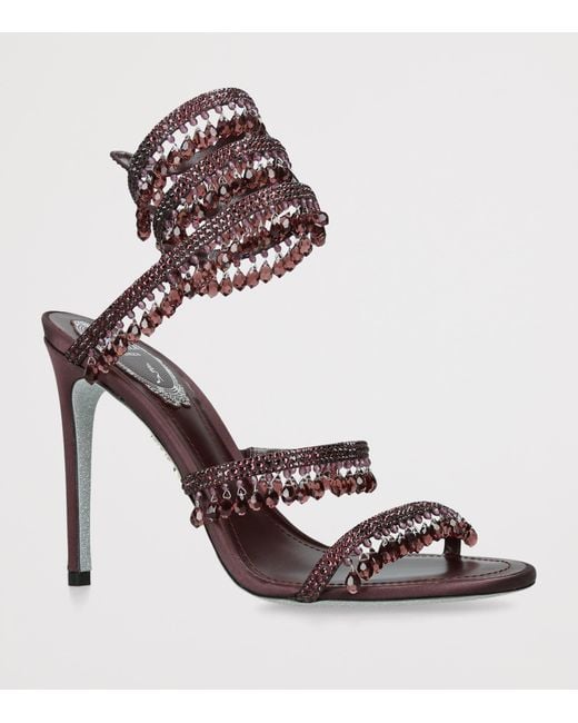 Rene Caovilla Red Jewelled Leather Chandelier Sandals 105